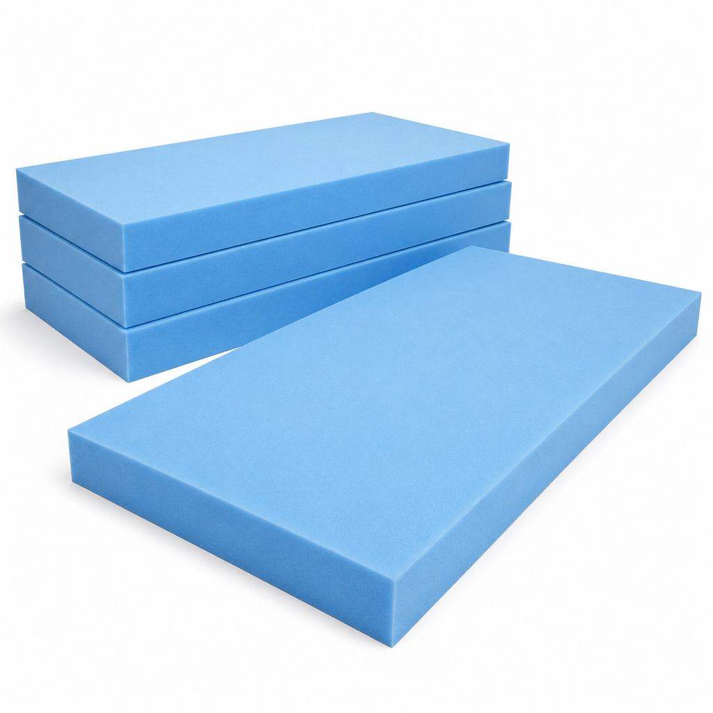 High Density Blue Firm Upholstery Foam Sheet – Firm Cushion Foam for Sofas, Seats, Beds, Campervans & DIY Upholstery