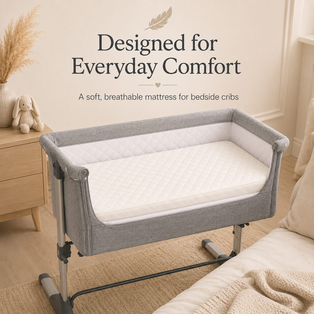 RAINBOW Bedside Crib Mattress Compatible with SnuzPod 4 – Replacement Baby Crib Mattress with Antibacterial Removable Washable Cover, Breathable 3D Mesh & Firm Foam Support
