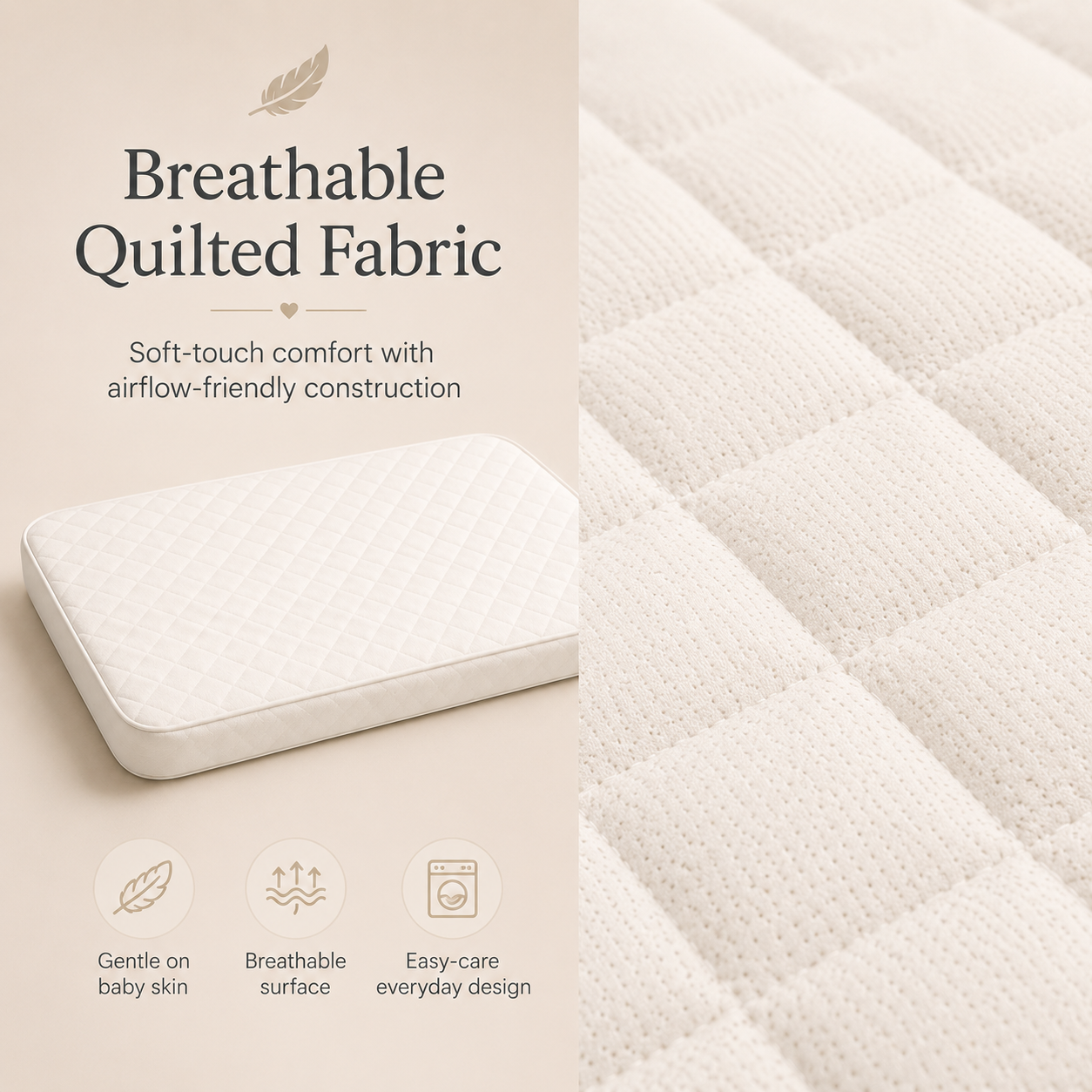 RAINBOW Bedside Crib Mattress Compatible with SnuzPod 4 – Replacement Baby Crib Mattress with Antibacterial Removable Washable Cover, Breathable 3D Mesh & Firm Foam Support