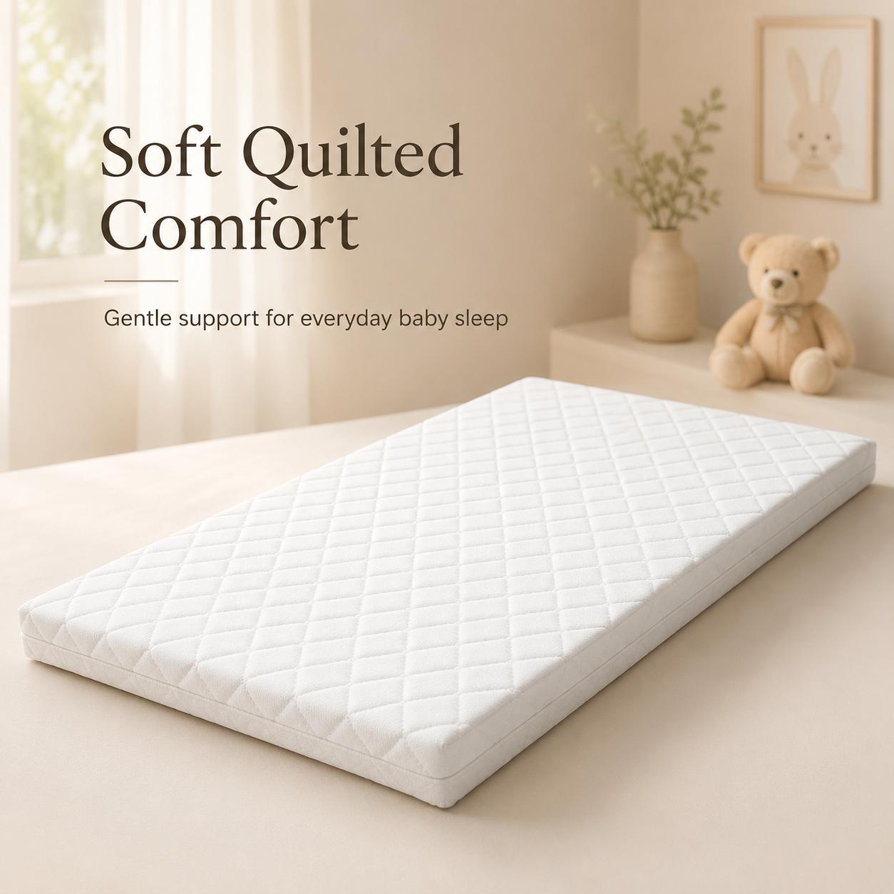 RAINBOW Breathable Sprung Cot Bed Mattress – Anti-Allergy Spring Baby Bed Mattress, Hypoallergenic Extra Thick Double Sided Cot Mattress with Removable Zip Cover – Made in UK