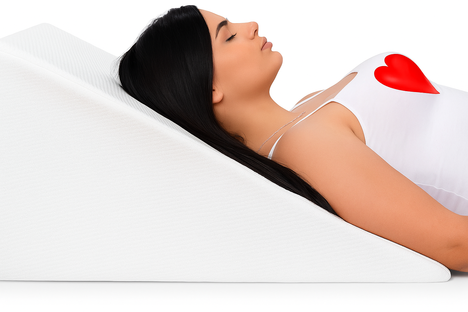 Large Orthopaedic Wedge Pillow for Adults - Acid Reflux, Snoring, Back, Neck, Leg Pain, Heartburn, Maternity & Pregnancy Support - Quilted/Washable Zip Cover