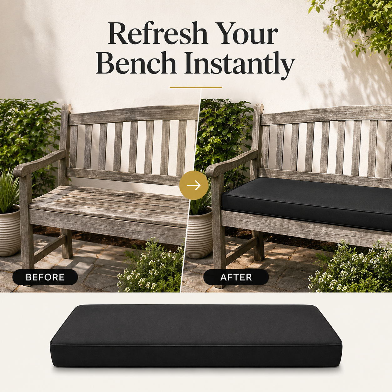 RAINBOW Waterproof Outdoor Bench Cushion Pad for Garden Benches