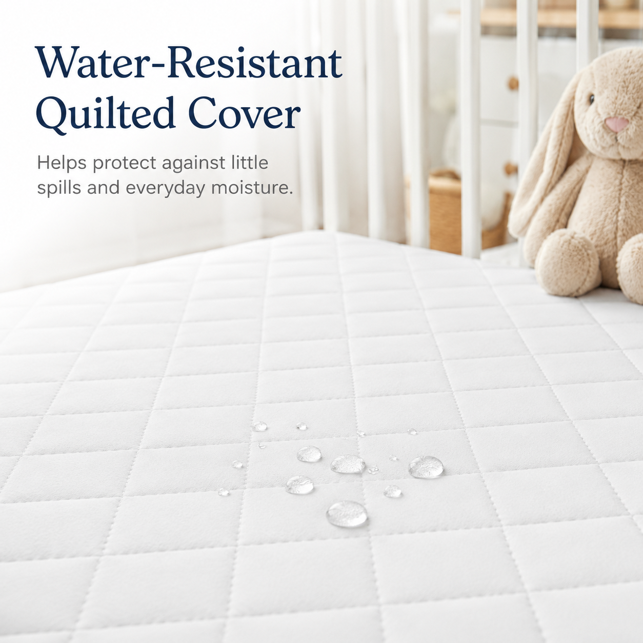 Children Cot Bed Mattress with Anti-Allergy Quilted Breathable Cover – Waterproof, Extra Thick, Double Sided, Removable Zip Cover, Made in UK
