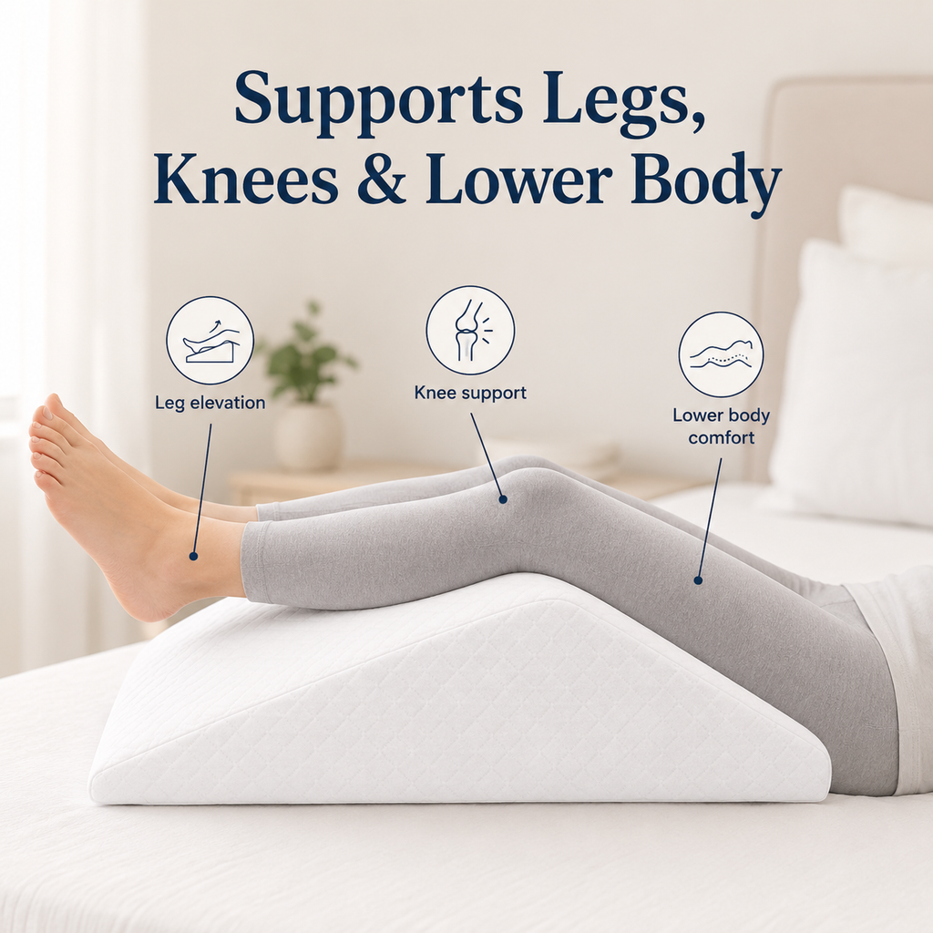RAINBOW Adult Leg Elevation Wedge Pillow – High-Density Foam Support Pillow with Removable Washable Cover for Sleep, Rest & Recovery Comfort