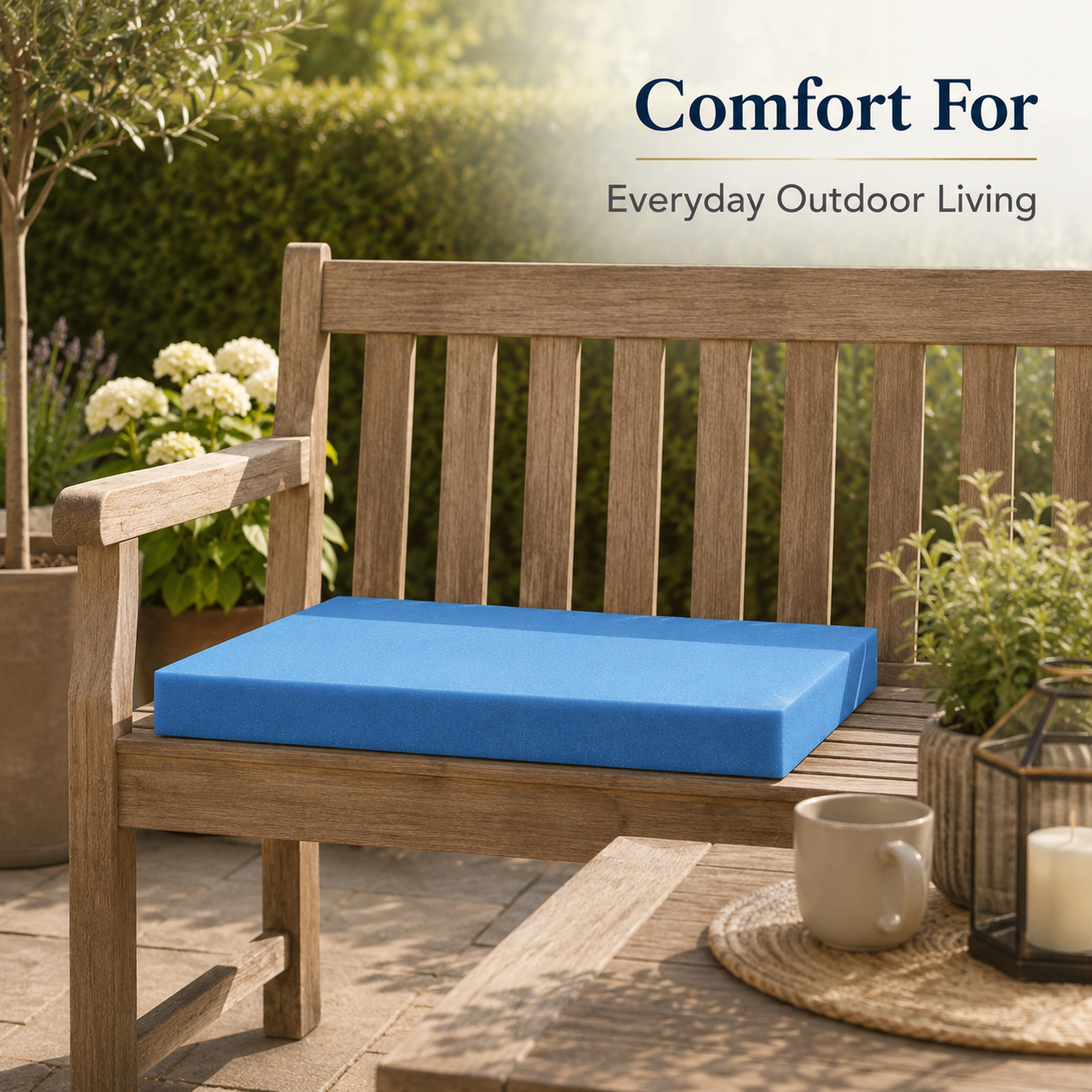 RAINBOW Waterproof Bench Cushion for 2, 3 & 4 Seater Garden Benches – High-Density Foam Outdoor Seat Pad
