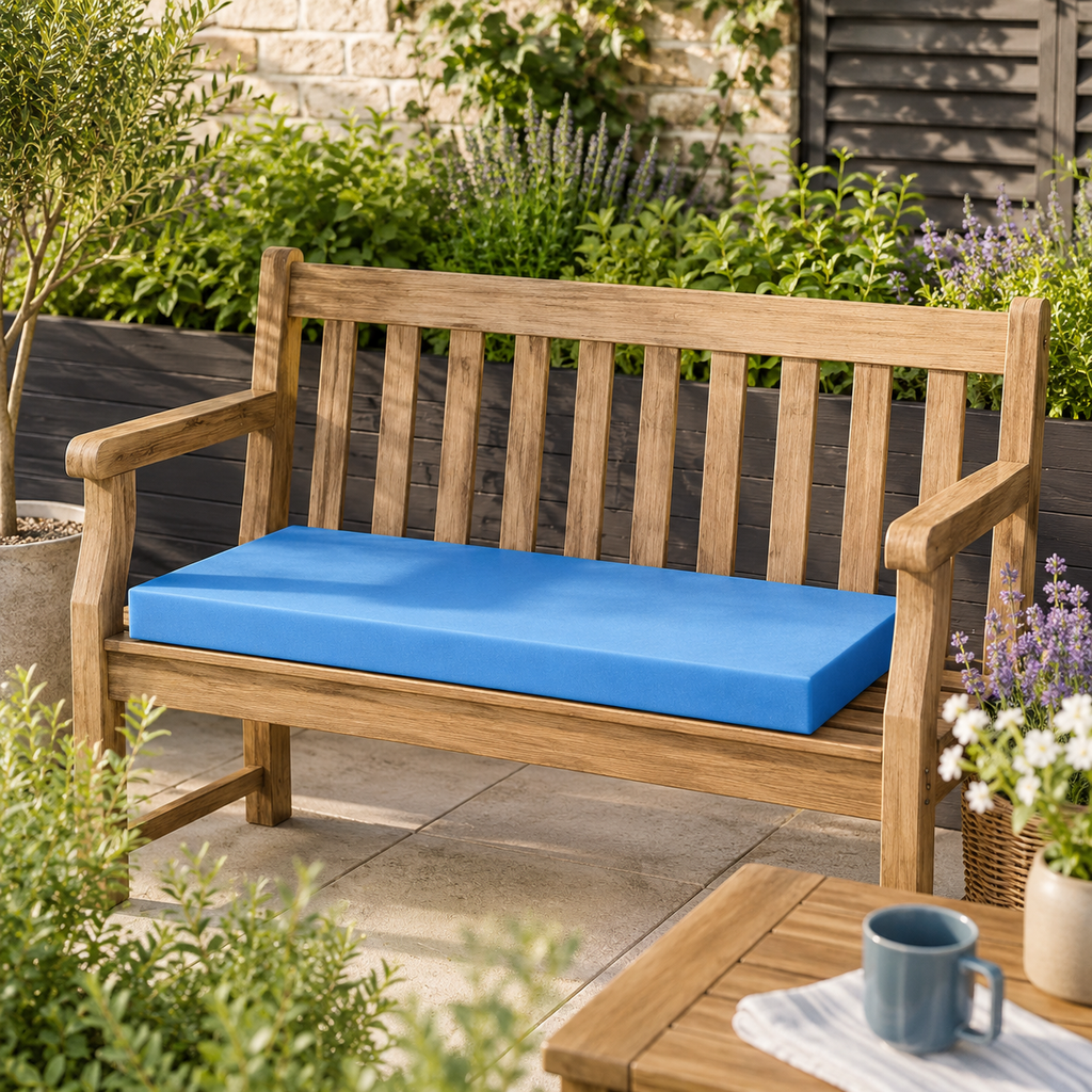 RAINBOW Waterproof Bench Cushion for 2, 3 & 4 Seater Garden Benches – High-Density Foam Outdoor Seat Pad