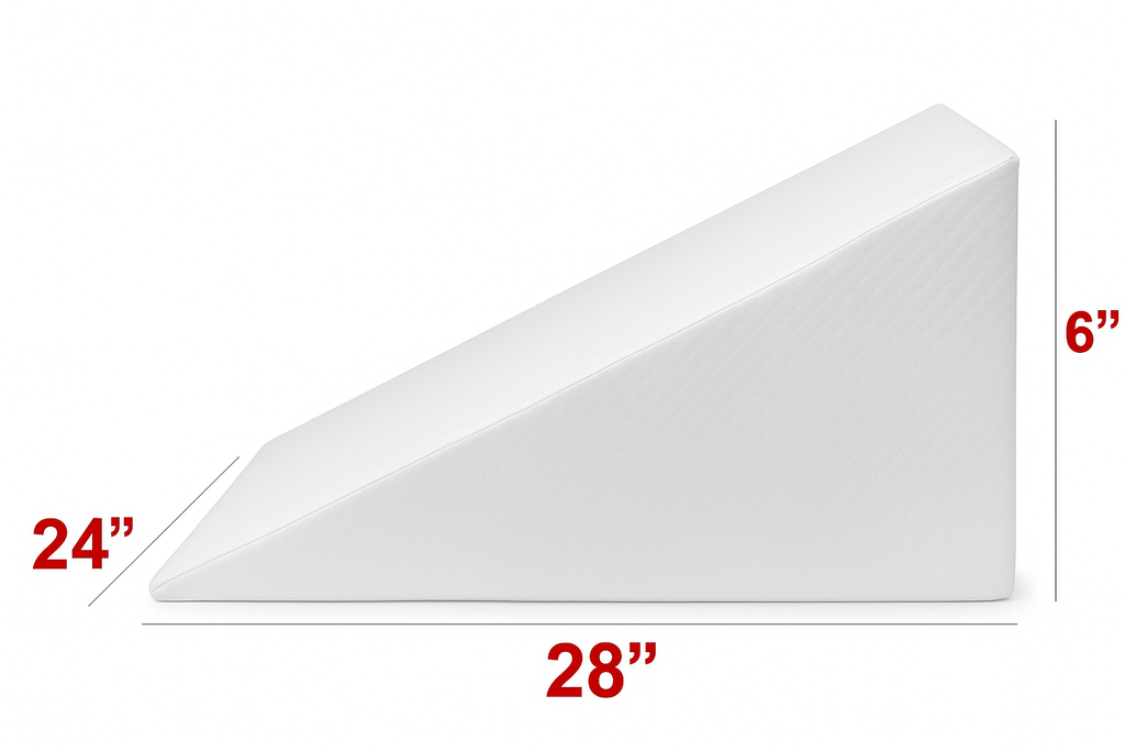 Extra Large Triangle Memory Foam Wedge - Incline Support Pillow for Back, Leg Elevation, GERD &amp; Sciatica Relief