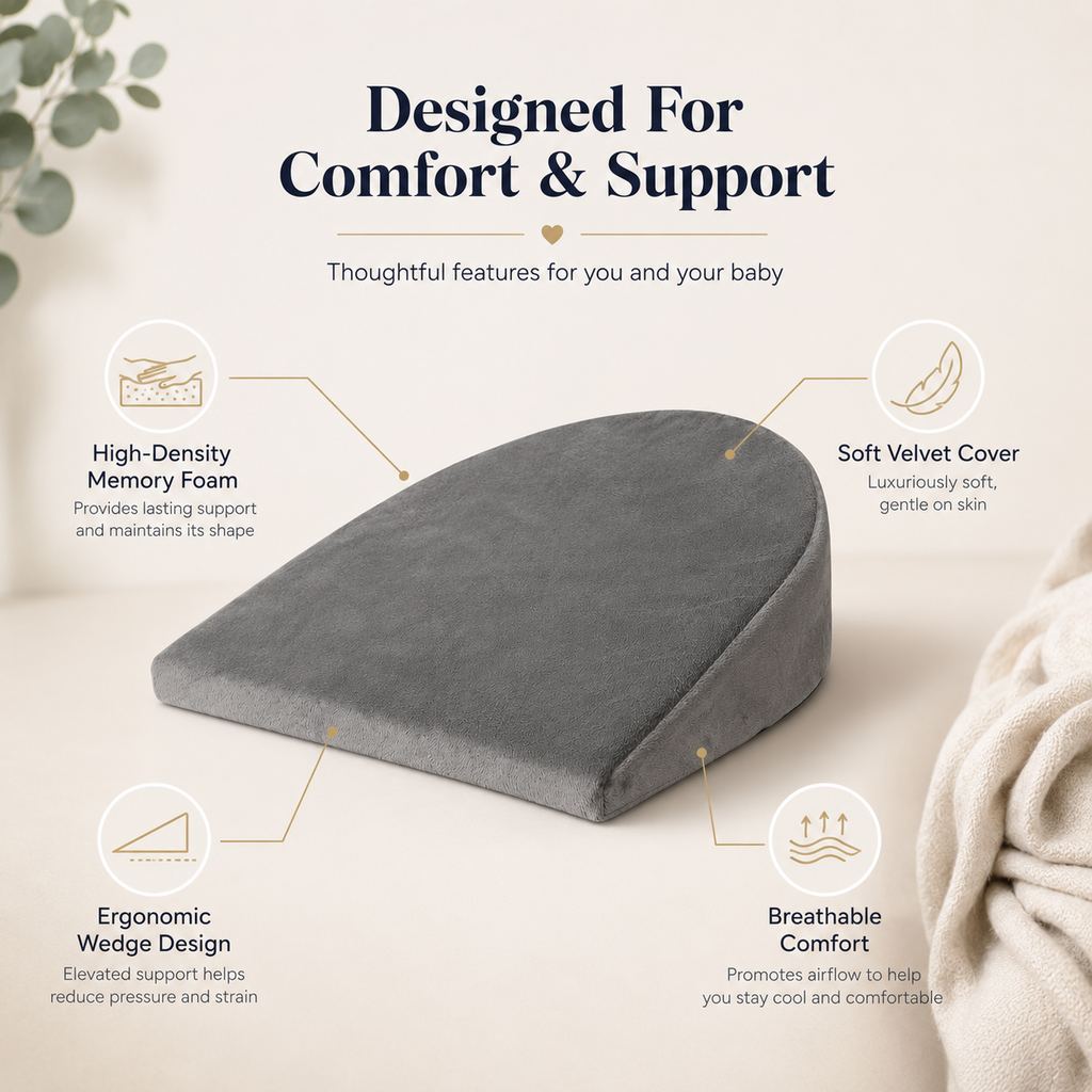 RAINBOW Pregnancy Wedge Pillow for Sleeping – Maternity Support Cushion for Belly, Back, Legs & Hips with Soft Velvet Cover