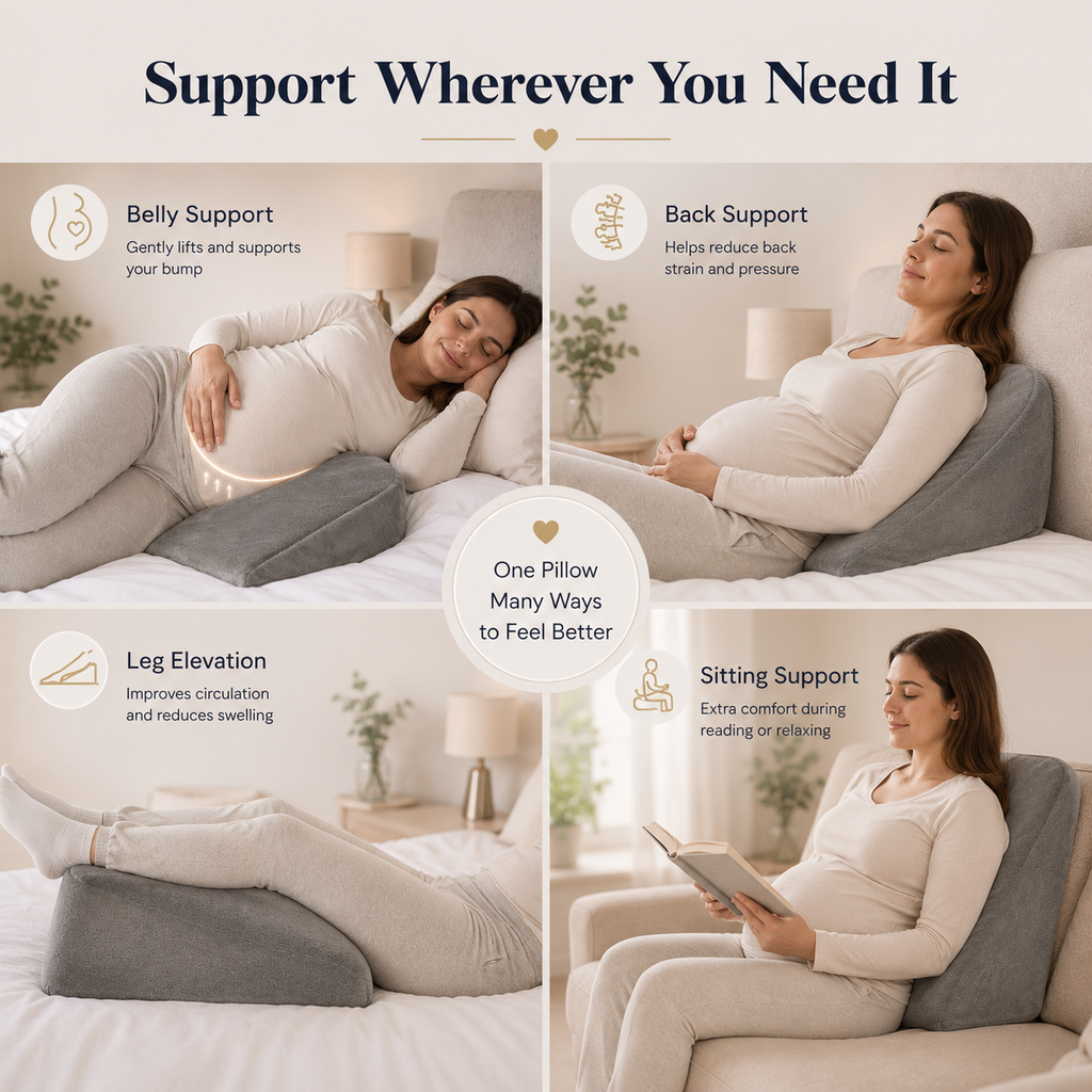 RAINBOW Pregnancy Wedge Pillow for Sleeping – Maternity Support Cushion for Belly, Back, Legs & Hips with Soft Velvet Cover