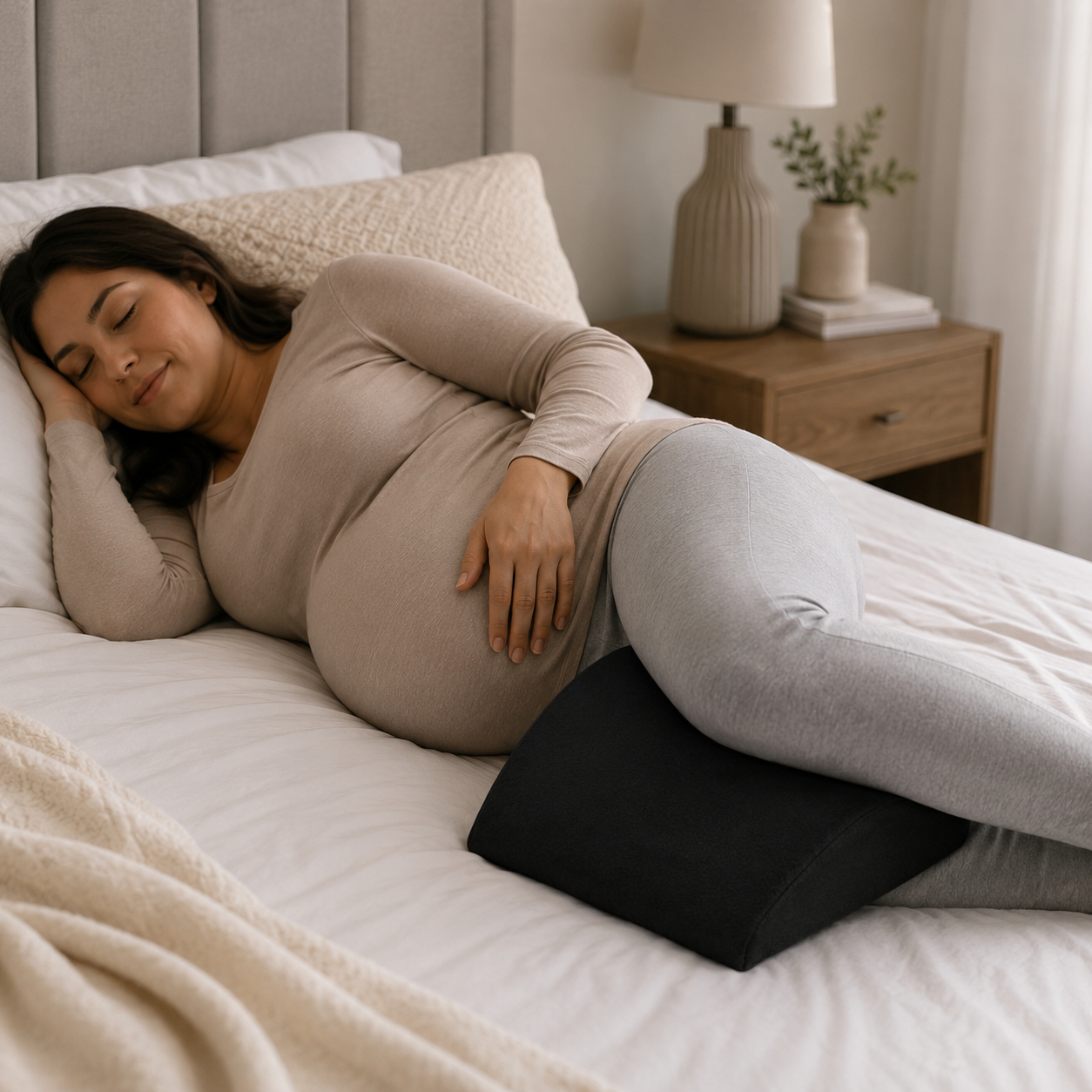 RAINBOW Pregnancy Wedge Pillow for Sleeping – Maternity Support Cushion for Belly, Back, Legs & Hips with Soft Velvet Cover